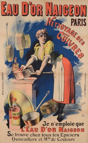 Original Vintage French Ad Poster Eau DOr Naigeon
